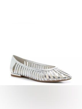 Silver Women's Strappy Ballet Flat